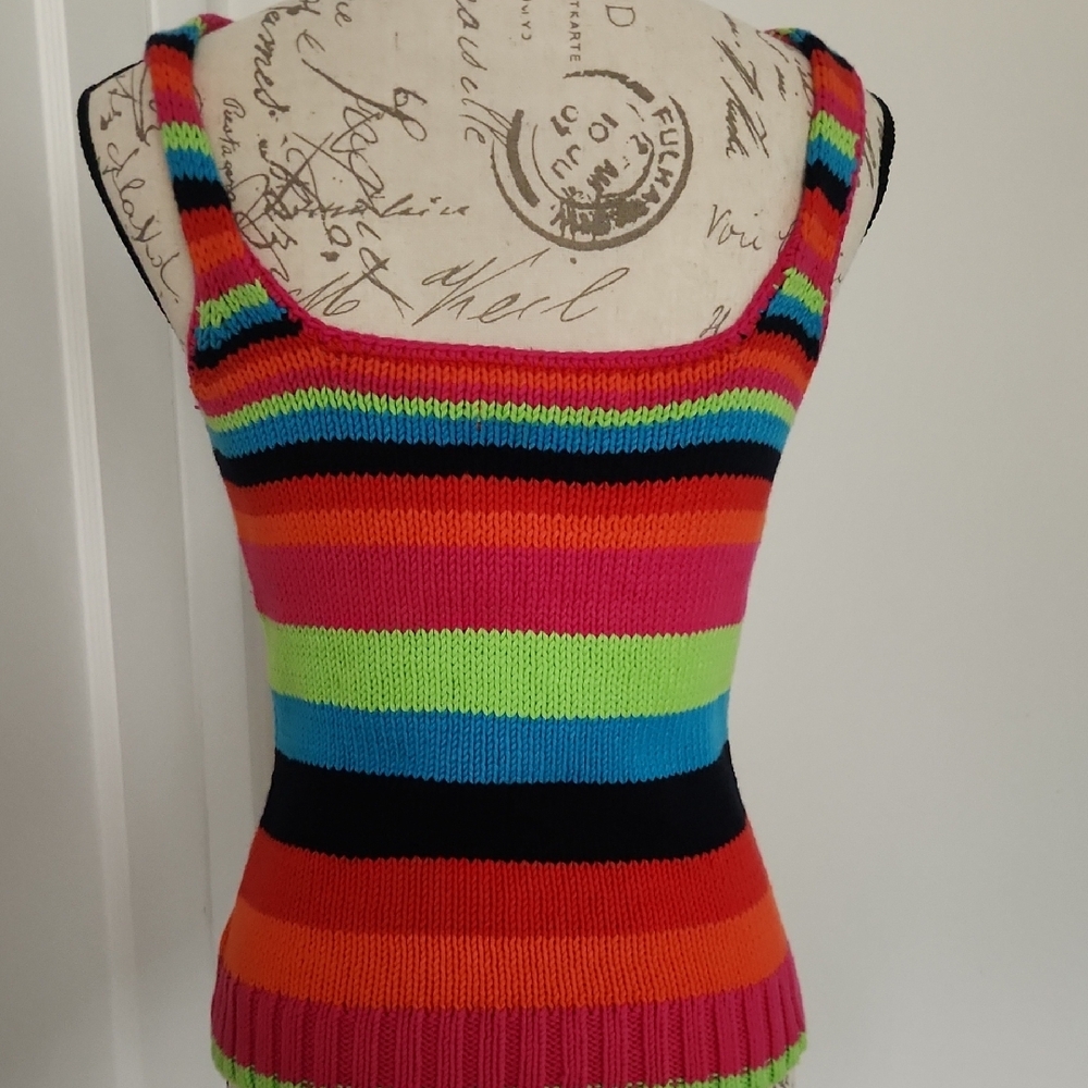 Tommy Hilfiger Vintage Multicolor Striped Sweater Top - Picture 4 of 7